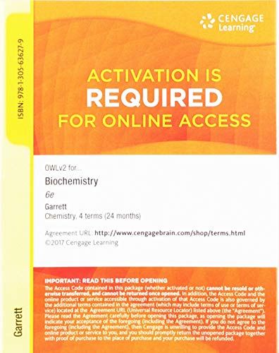 Stock image for OWLv2, 4 terms (24 months) Printed Access Card for Garrett/Grisham's Biochemistry Technology Update, 6th for sale by HPB-Red