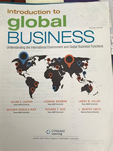 Imagen de archivo de Introduction to Global Business: Understanding the International Environment & Global Business Functions a la venta por ThriftBooks-Dallas