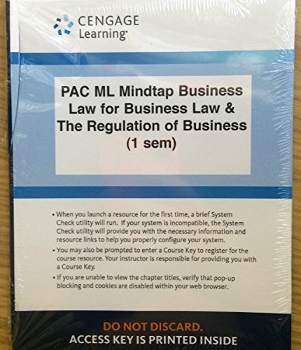 Stock image for LMS Integrated for MindTap Business Law, 1 term (6 months) Printed Access Card for Mann/Roberts' Business Law and the Regulation of Business, 12th for sale by Campus Bookstore