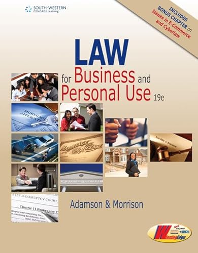 Imagen de archivo de Law for Business and Personal Use, Copyright Update, 19th Student Edition a la venta por Seattle Goodwill