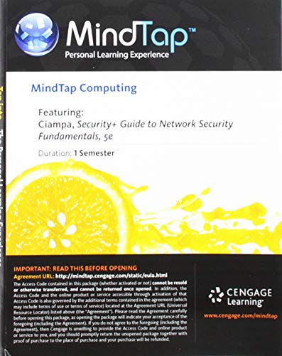 Stock image for MindTap Computing, 2 term (12 months) Printed Access Card for Ciampa's CompTIA Security+ Guide to Network Security Fundamentals, 5th for sale by A Team Books