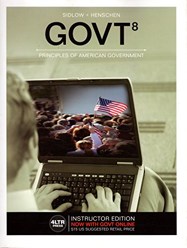 Stock image for GOVT Principles of American Government INSTRUCTOR'S EDITION for sale by Irish Booksellers