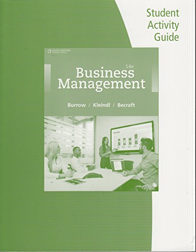 Beispielbild fr Activity Guide for Burrow/Kleindl's Business Management zum Verkauf von GreatBookPrices