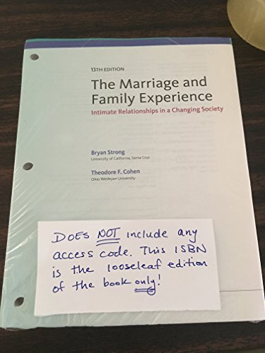 Stock image for The Marriage and Family Experience: Intimate Relationships in a Changing Society, Loose-leaf Version for sale by HPB-Red