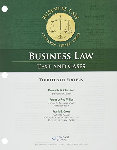 Imagen de archivo de Bundle: Business Law: Text and Cases, Loose-leaf Version, 13th + LMS Integrated for MindTap Business Law, 2 terms (12 months) Printed Access a la venta por HPB-Red