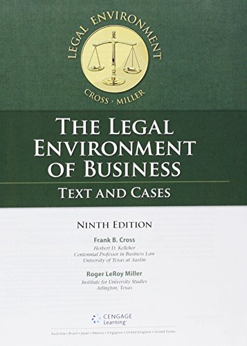 Legal Environment Of Business With Mindtap Code Edition 9th - Business