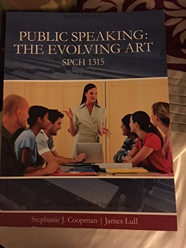 Imagen de archivo de PUBLIC SPEAKING: THE EVOLVING ART SPCH 1315 a la venta por HPB-Red