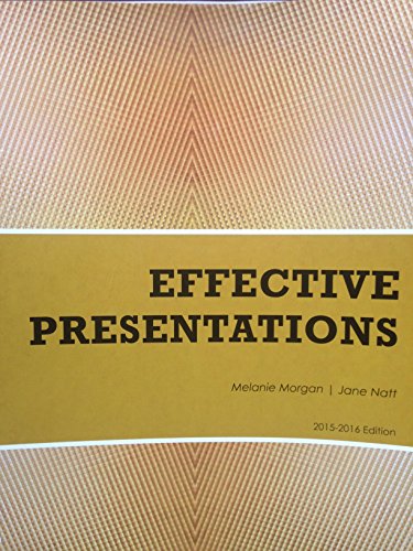 Beispielbild fr Effective Presentations zum Verkauf von Better World Books