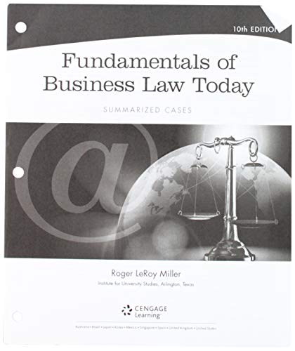 Stock image for Bundle: Cengage Advantage Books: Fundamentals of Business Law Today: Summarized Cases, Loose-Leaf Version, 10th + MindTap Business Law, 2 terms (12 months) Printed Access Card for sale by Palexbooks