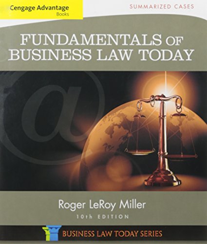 Stock image for Bundle: Cengage Advantage Books: Fundamentals of Business Law Today: Summarized Cases, 10th + MindTap Business Law, 1 term (6 months) Access Code for sale by Palexbooks