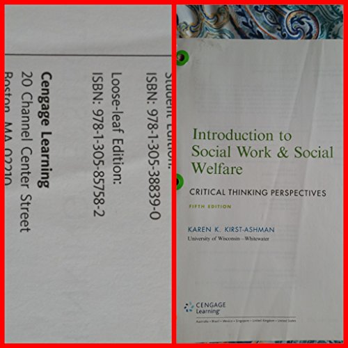Imagen de archivo de Empowerment Series: Introduction to Social Work & Social Welfare: Critical Thinking Perspectives, Loose-leaf Version a la venta por BooksRun