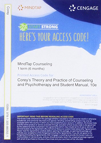 Stock image for MindTap Counseling, 1 term (6 months) Printed Access Card for Corey's Theory and Practice of Counseling and Psychotherapy and Student Manual for sale by Textbooks_Source