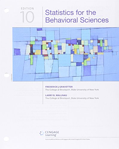 Beispielbild fr Statistics for the Behavioral Sciences, Loose-leaf Version zum Verkauf von BooksRun
