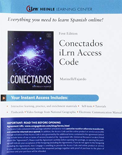 Stock image for iLrn Lanugage Learning Center, 3 terms (18 Months) Printed Access Card for Marinelli/Fajardo's Conectados for sale by Bulrushed Books
