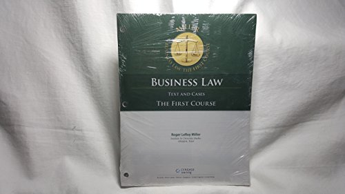 9781305863934: Business Law: Text and Cases - the First Course (Cengage Advantage Books)