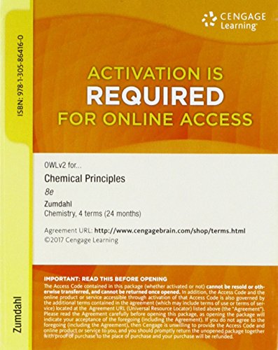 Stock image for OWLv2, 4 terms (24 months) Printed Access Card for Zumdahl/DeCostes Chemical Principles, 8th for sale by BooksRun