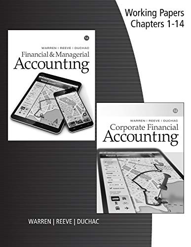 9781305878839: Working Papers for Warren/Reeve/Duchac's Corporate Financial Accounting, 14th: Chapters 1-14