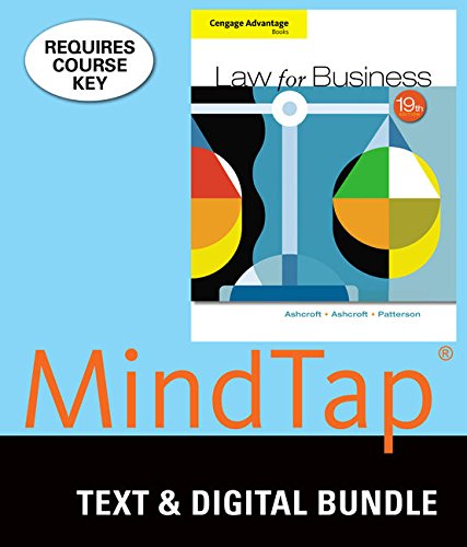 Imagen de archivo de Law for Business + Mindtap Business Law, 1 Term 6 Month Printed Access Card a la venta por Revaluation Books