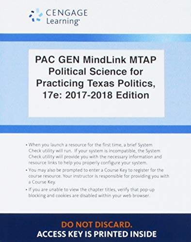 Imagen de archivo de LMS Integrated for MindTap Political Science, 1 term (6 months) Printed Access Card for Brown/Langenegger/Garcia/Lewis/Biles' Practicing Texas Politics, 17th a la venta por HPB-Red