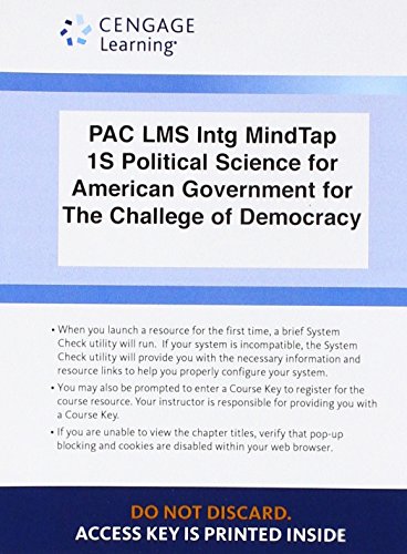 Stock image for LMS Integrated MindTap Political Science, 1 term (6 months) Printed Access Card for Janda/Berry/Goldman/Schildkraut/Manna's The Challenge of Democracy: American Government in Global Politics, 14th for sale by Textbooks_Source