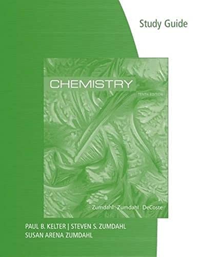 Imagen de archivo de Study Guide for Zumdahl/Zumdahl/DeCostes Chemistry, 10th Edition a la venta por HPB-Red