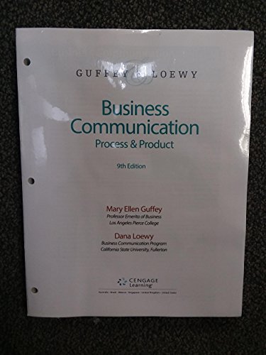 Beispielbild fr Business Communication: Process & Product zum Verkauf von BooksRun