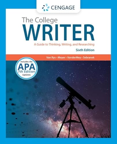 Imagen de archivo de The College Writer: A Guide to Thinking, Writing, and Researching (with 2019 APA Updates) a la venta por ThriftBooks-Atlanta