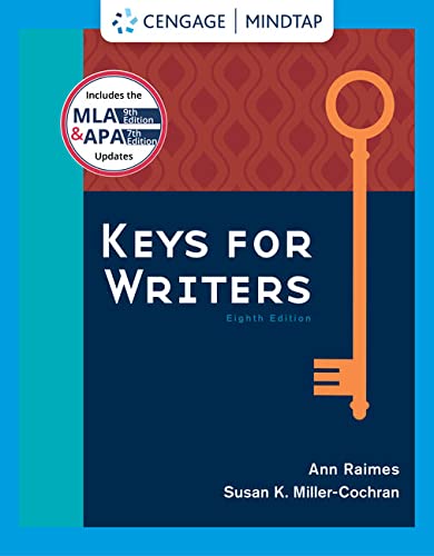 Stock image for MindTap English, 2 terms (12 months) Printed Access Card for Raimes/Miller-Cochran's Keys for Writers, 8th for sale by Textbooks_Source
