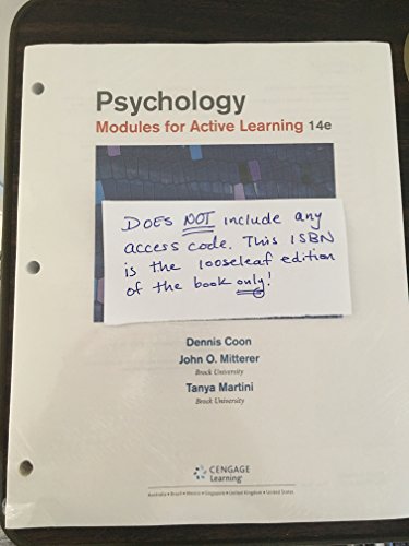 Stock image for Psychology: Modules for Active Learning, Loose-Leaf Version for sale by ThriftBooks-Atlanta