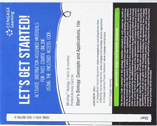 Beispielbild fr MindTap Biology, 1 term (6 months) Printed Access Card for Starr/Evers/Starr's Biology: Concepts and Applications, 10th zum Verkauf von SecondSale