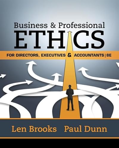 Stock image for Business and Professional Ethics for Directors, Executives and Accoun for sale by Hawking Books