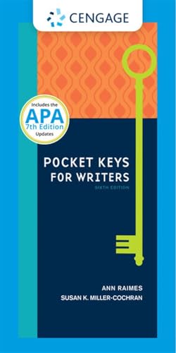 Imagen de archivo de Pocket Keys for Writers with APA Updates, Spiral Bound Version a la venta por Better World Books