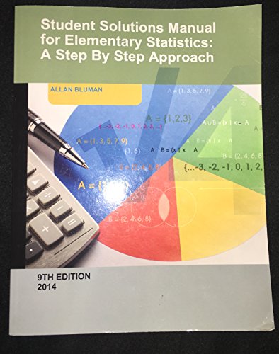 Imagen de archivo de Student Solutions Manual for Elementary Statistics: A Step By Step Approach a la venta por SecondSale