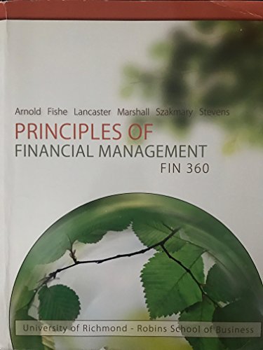 Beispielbild fr Principles of Financial Management FIN 360 (University of Richmond Custom) zum Verkauf von BookHolders