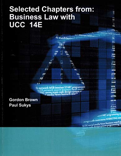 Imagen de archivo de Selected Capters from: Business Law with UCC 14E a la venta por SecondSale