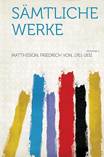 Stock image for Samtliche Werke Volume 1 for sale by PBShop.store UK