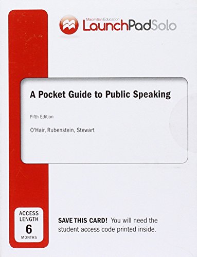 Stock image for LaunchPad Solo for A Pocket Guide to Public Speaking (Six Month Access) for sale by SecondSale