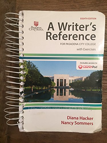 Stock image for A Writer's Reference 8th Edition (PASADENA CITY COLLEGE) for sale by Better World Books: West