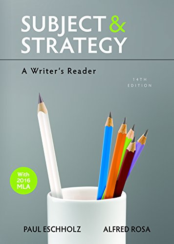 Stock image for Subject and Strategy: A Writer's Reader for sale by ThriftBooks-Atlanta