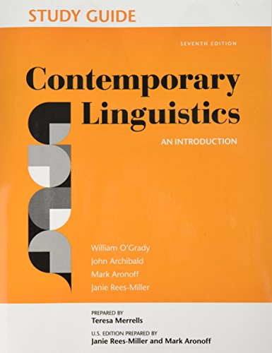 Imagen de archivo de Study Guide for Contemporary Linguistics a la venta por HPB-Red