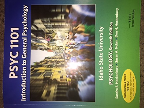 Beispielbild fr PSYC 1101 Introduction to General Psychology Idaho State University Seventh Edition zum Verkauf von BooksRun