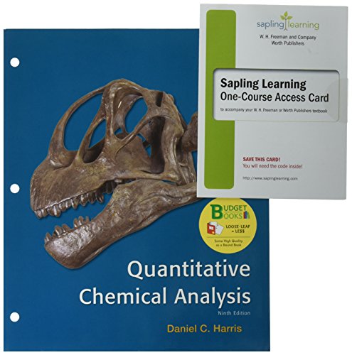 Beispielbild fr Loose-leaf version for Quantitative Chemical Analysis 9e & Sapling e-Book and Homework for Quantitative Chemical Analysis (Six Month Access) 9e zum Verkauf von Textbooks_Source