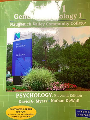 Imagen de archivo de PSY 111 General Psychology I, Naugatuck Valley Community College a la venta por Irish Booksellers