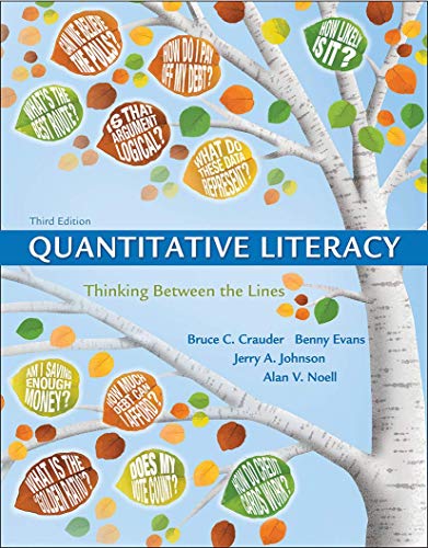 Beispielbild fr Quantitative Literacy: Thinking Between the Lines (Cloth Text) zum Verkauf von HPB-Red
