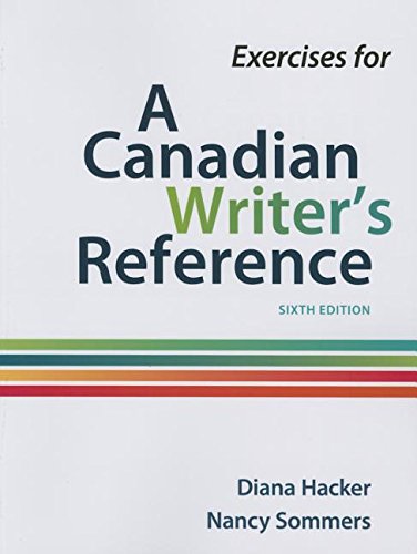 Beispielbild fr Exercises for A Canadian Writer's Reference zum Verkauf von Better World Books: West