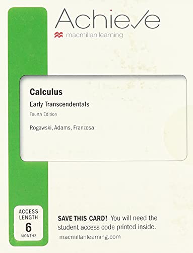 Stock image for Achieve for Calculus: Early Transcendentals (1-Term Access) for sale by Books Unplugged
