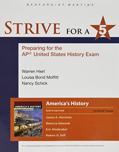 Beispielbild fr Strive for a 5 for America's History: Preparing for the Ap* U. S. History Exam zum Verkauf von Jenson Books Inc