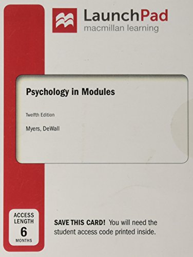 Imagen de archivo de LaunchPad for Psychology in Modules (Six-Month Access) a la venta por HPB-Red