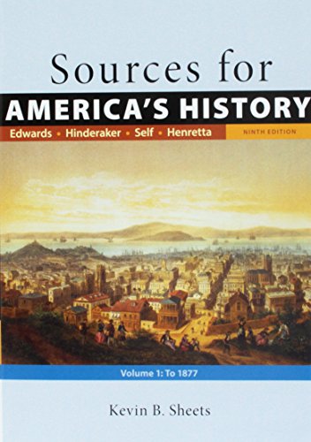 9781319072902: Sources for America's History, Volume 1: To 1877