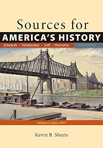 Imagen de archivo de Sources for America's History, Volume 2: Since 1865 a la venta por HPB-Red